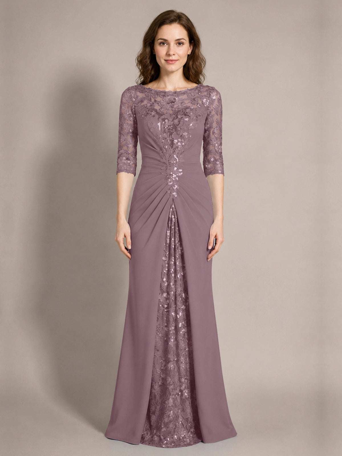 Lace Mother of the Bride Dress with Applique 