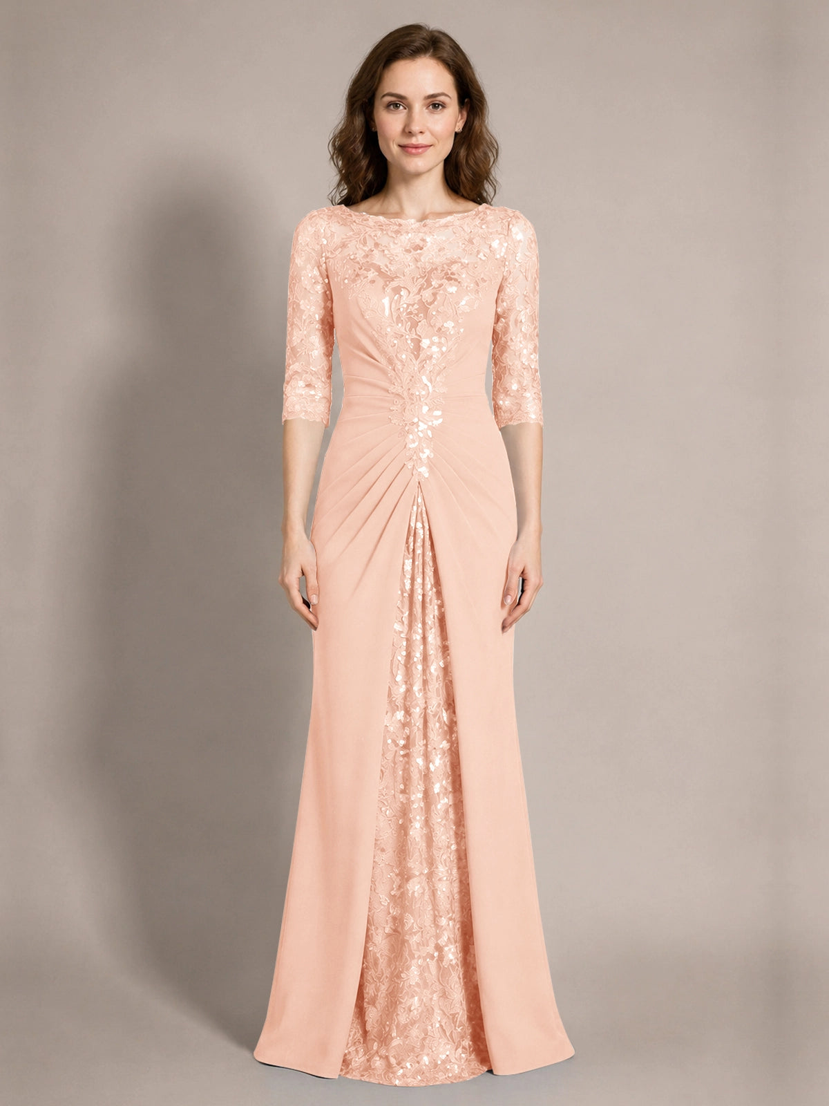 Lace Mother of the Bride Dress with Applique 