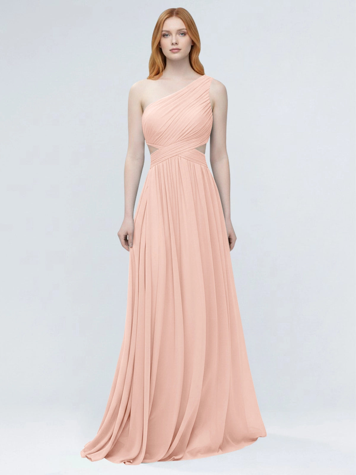 One-Shoulder Side Cut-Out Bridesmaid Dress 