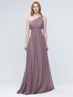 One-Shoulder Side Cut-Out Bridesmaid Dress 
