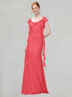 Flowy Ruffle Sheath Bridesmaid Dress 
