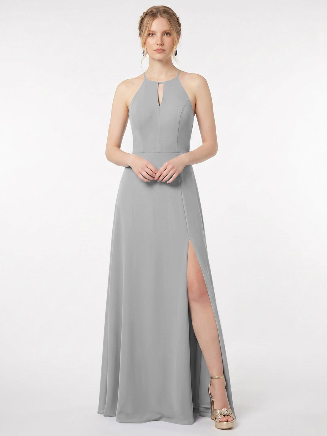 Chiffon Bridesmaid Dress with Halter 