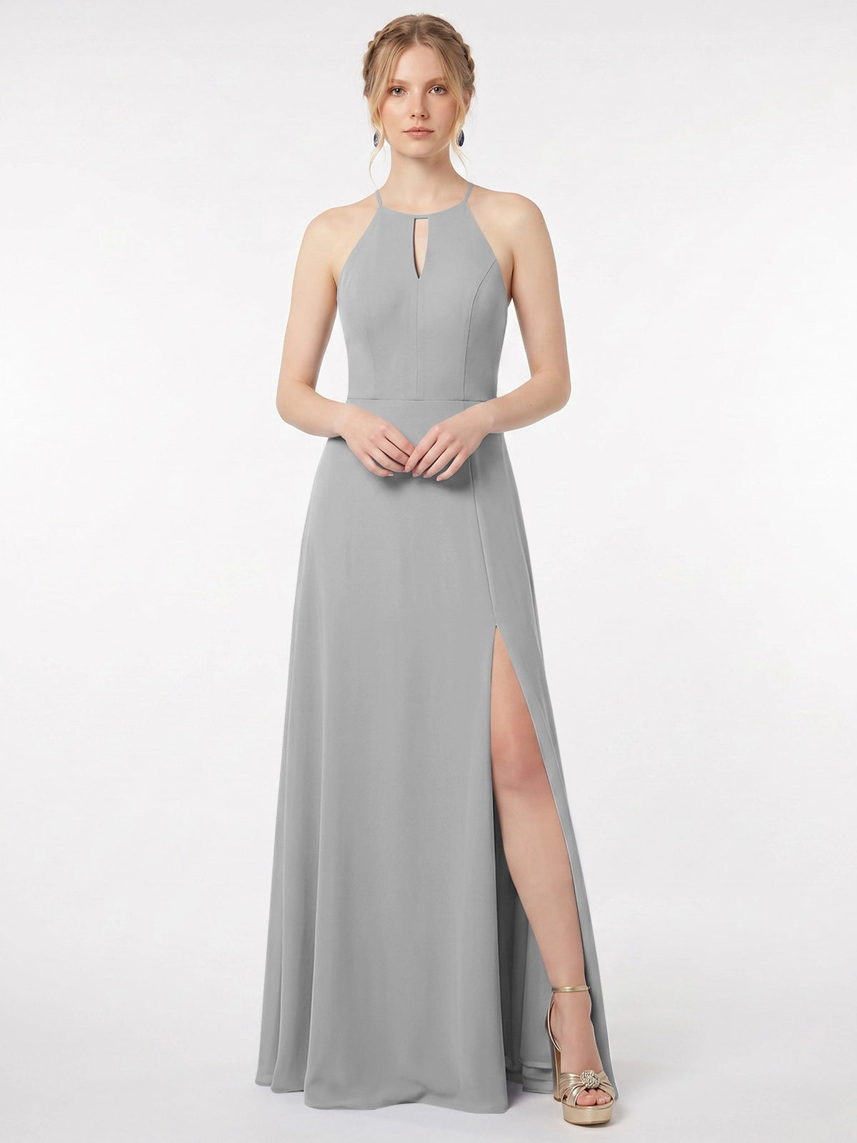 Chiffon Bridesmaid Dress with Halter 
