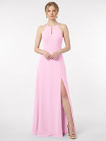 Chiffon Bridesmaid Dress with Halter 