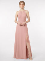 Chiffon Bridesmaid Dress with Halter 