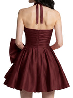 Halter Oversized Bow Mini Dress 