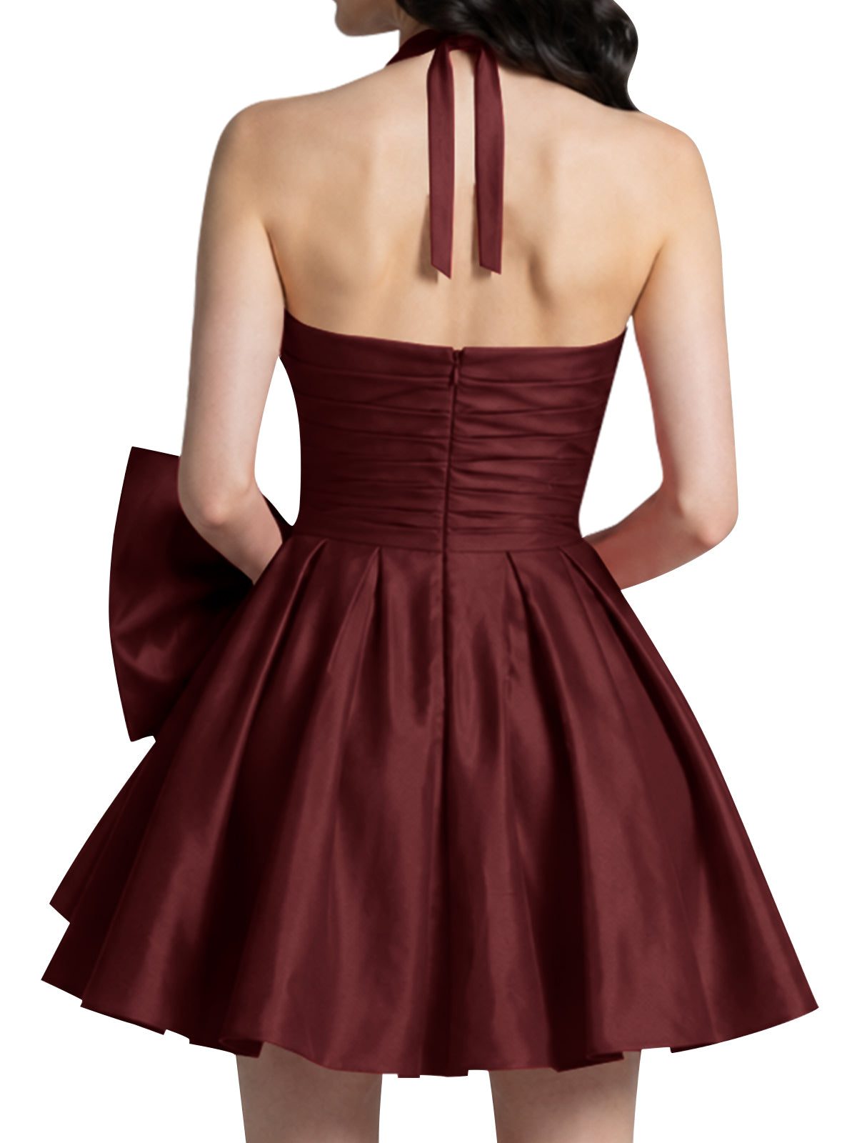 Halter Oversized Bow Mini Dress 