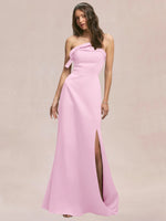 Satin Bow Accent Bridesmaid Dress 