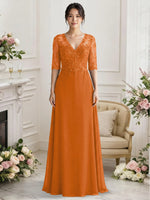 Lace Mother of the Bride Dress with Half Sleeves