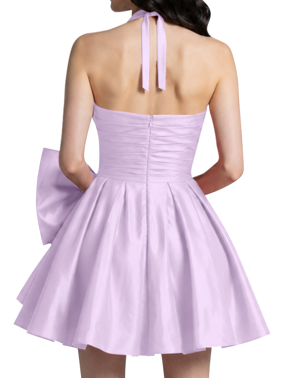 Halter Oversized Bow Mini Dress 