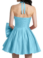 Halter Oversized Bow Mini Dress 