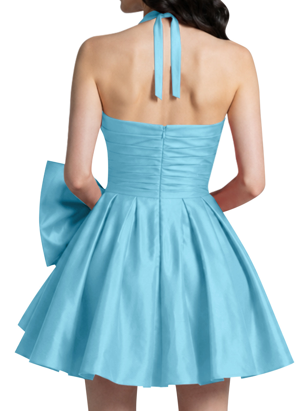 Halter Oversized Bow Mini Dress 