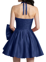 Halter Oversized Bow Mini Dress 