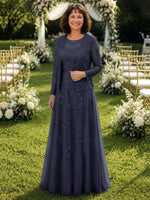 A-line Mother of the Bride Dress with Lace 