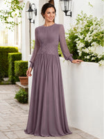Chiffon Mother of the Bride Dress with Jewel Neckline 