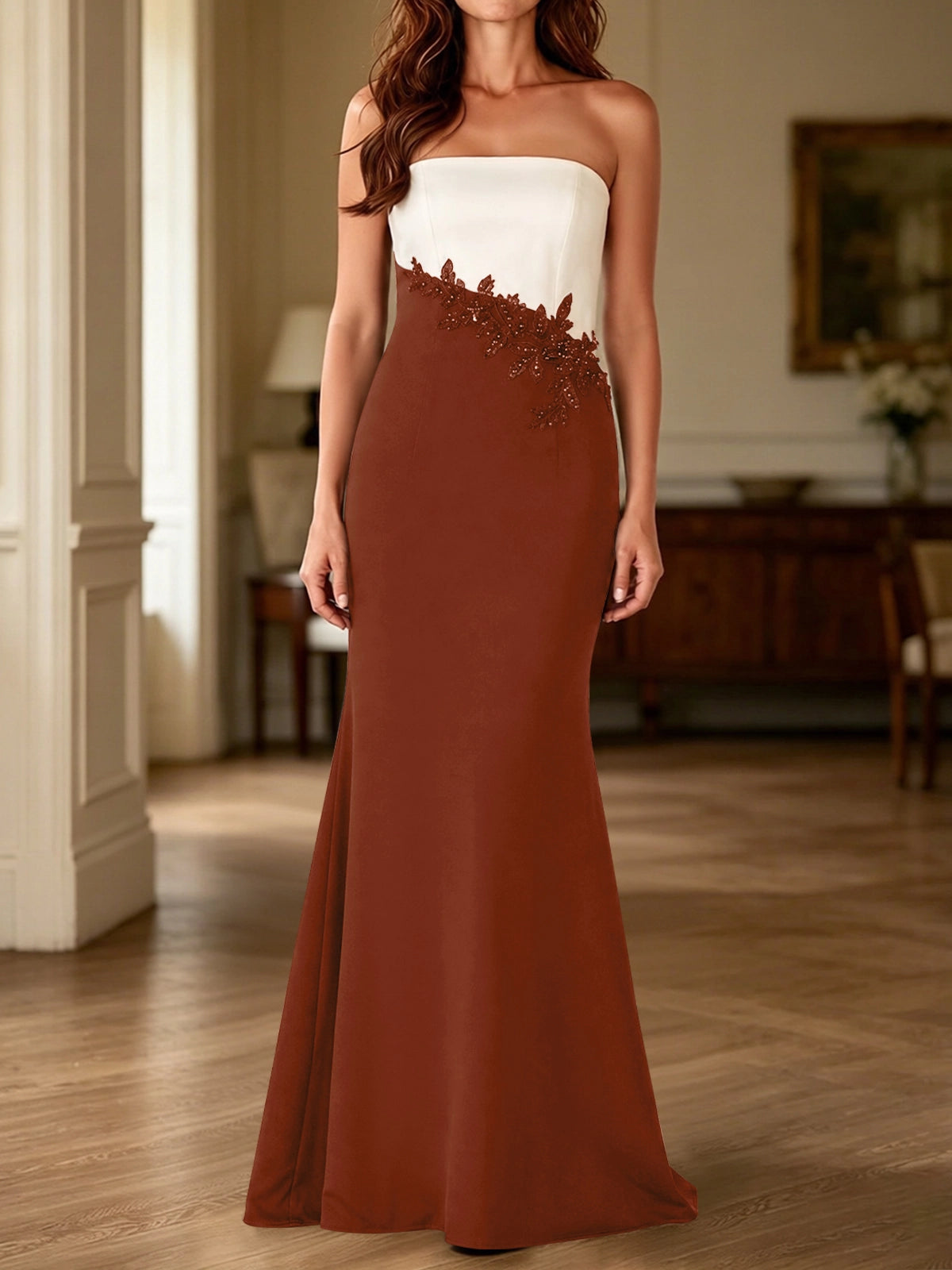 Trumpet Mother of the Bride Dress with Appliques