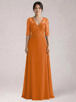 Lace Mother of the Bride Dress with Half Sleeves