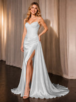 Silk-like Prom Dress with Appliques