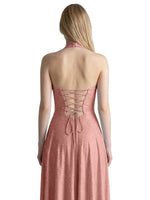 Halter Beaded Prom Dress 