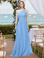 One-Shoulder Side Cut-Out Bridesmaid Dress 