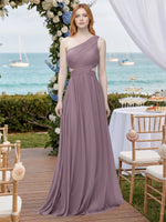 One-Shoulder Side Cut-Out Bridesmaid Dress 