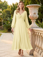 A-line Bridesmaid Dress with Long Sleeves 