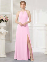 Chiffon Bridesmaid Dress with Halter 