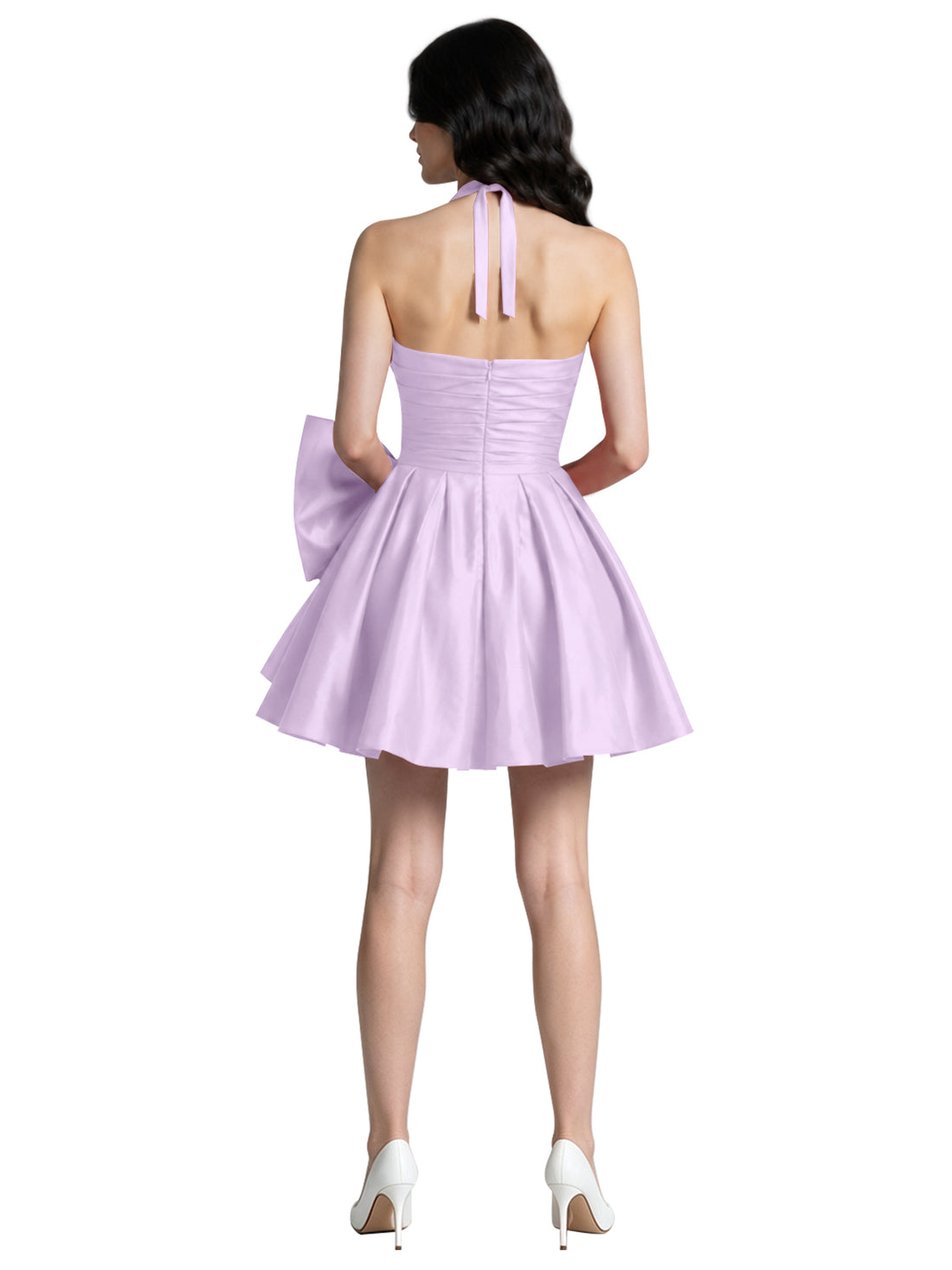 Halter Oversized Bow Mini Dress 
