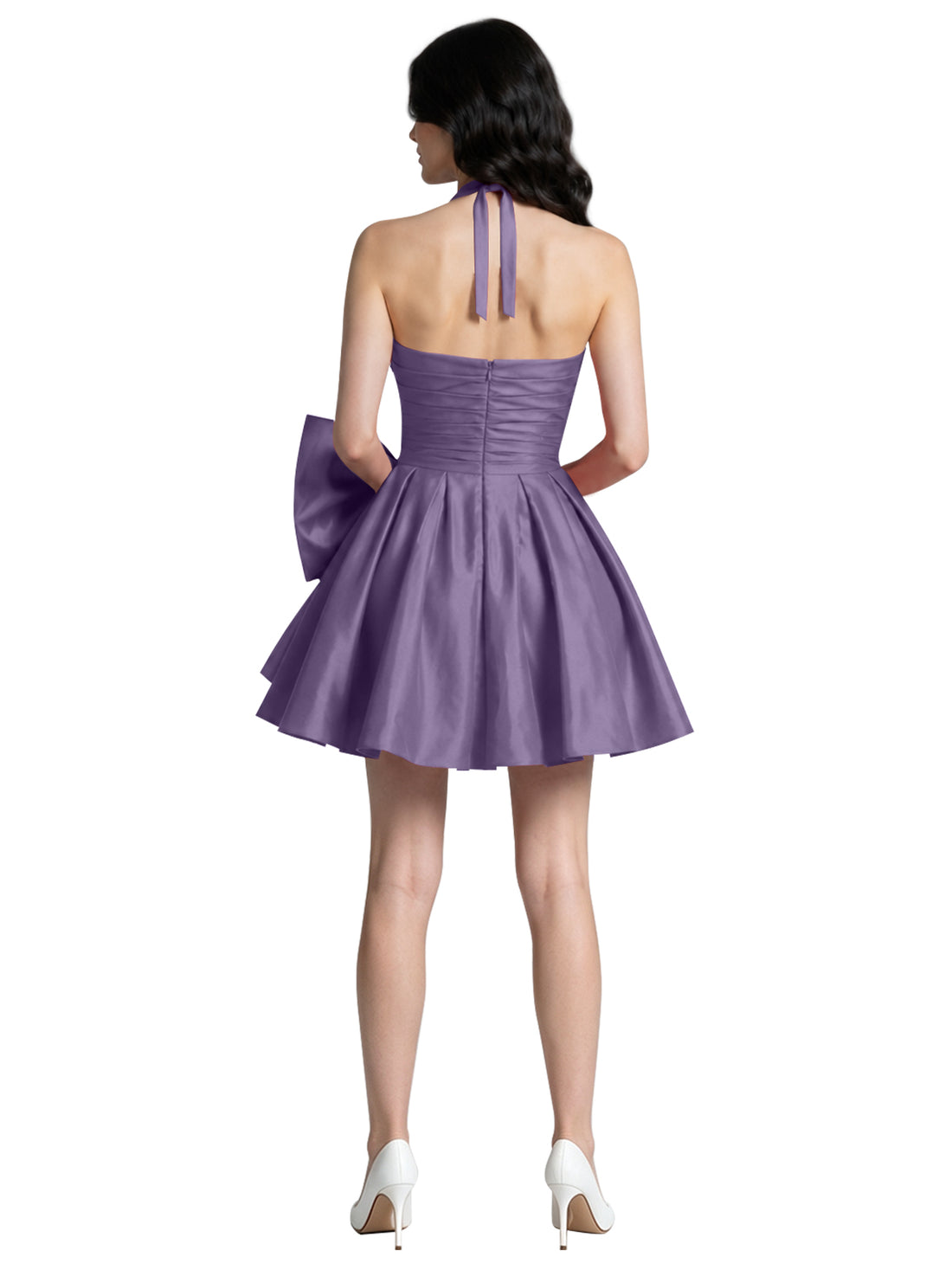 Halter Oversized Bow Mini Dress 