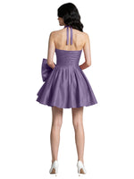 Halter Oversized Bow Mini Dress 