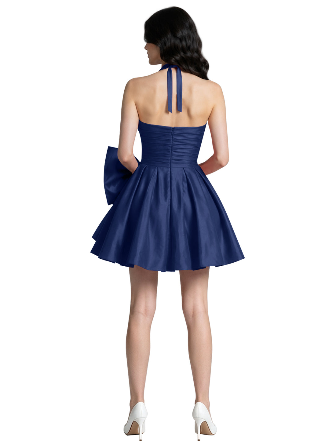 Halter Oversized Bow Mini Dress 