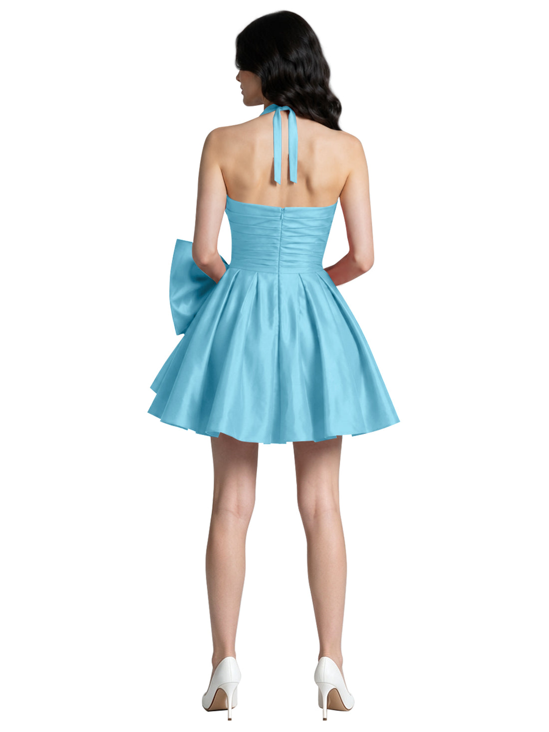 Halter Oversized Bow Mini Dress 