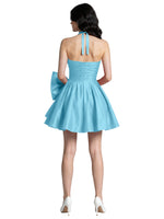 Halter Oversized Bow Mini Dress 