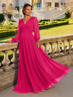 Chiffon Mother of the Bride Dress with Long Sleeves 