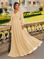 Chiffon Mother of the Bride Dress with Long Sleeves 