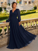 Chiffon Mother of the Bride Dress with Long Sleeves 