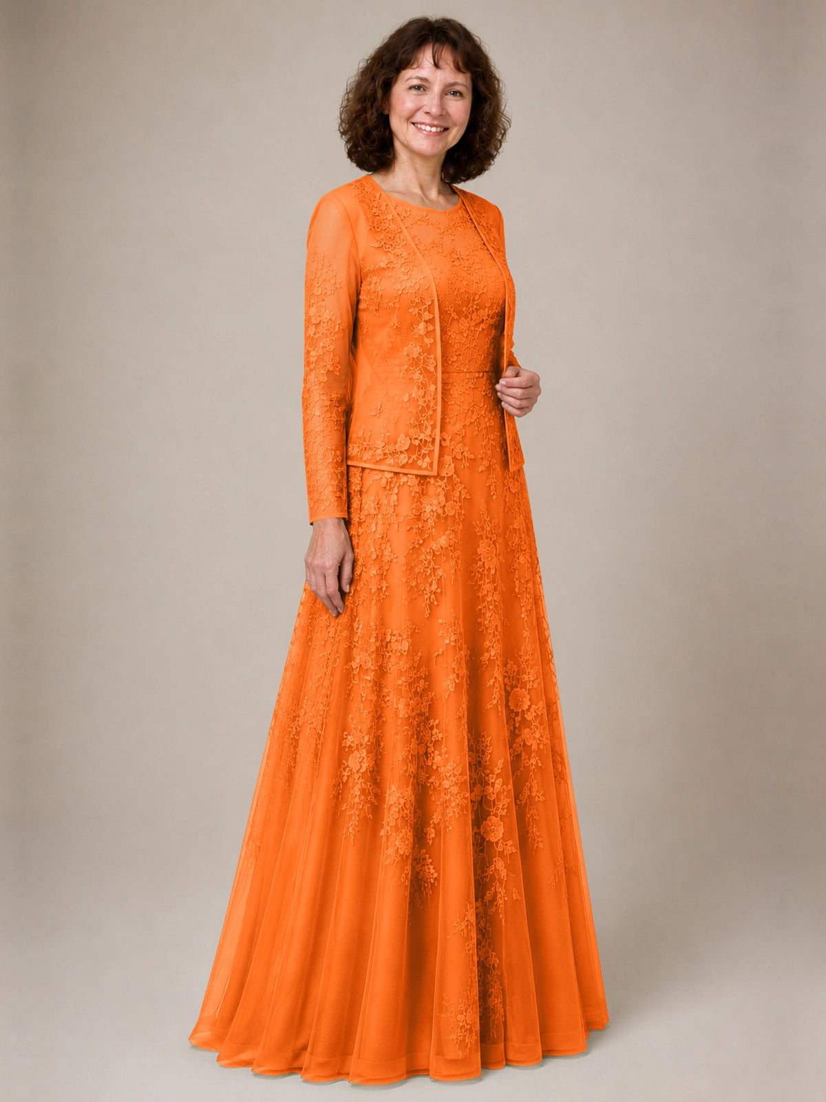 A-line Mother of the Bride Dress with Lace 