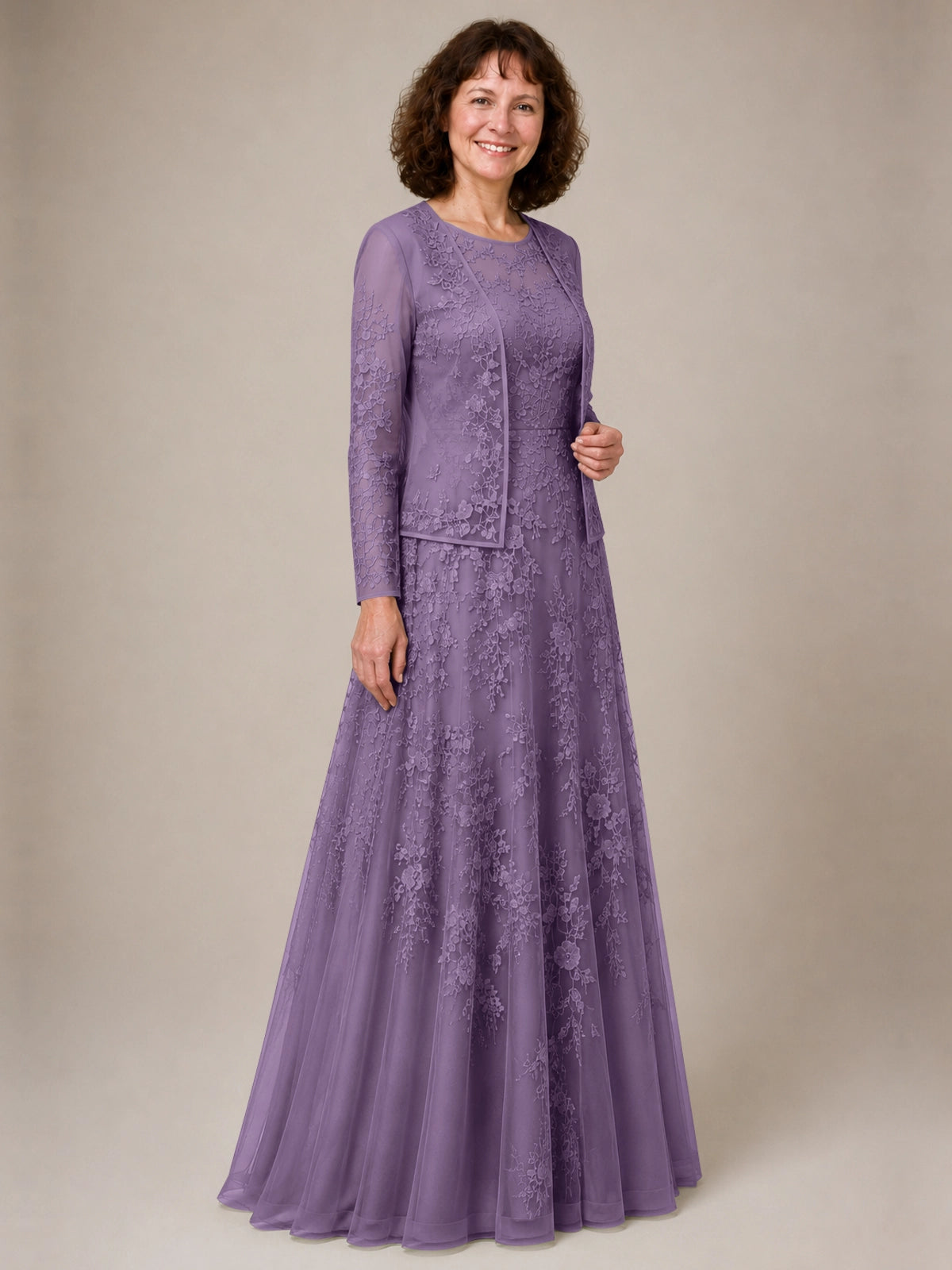 A-line Mother of the Bride Dress with Lace 