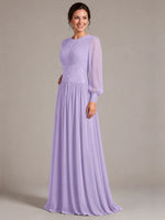 Chiffon Mother of the Bride Dress with Jewel Neckline 