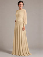 Chiffon Mother of the Bride Dress with Jewel Neckline 