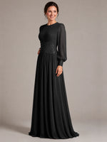 Chiffon Mother of the Bride Dress with Jewel Neckline 