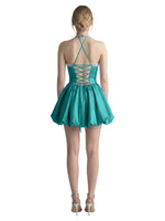 Beading Bubble Hem Mini Dress 