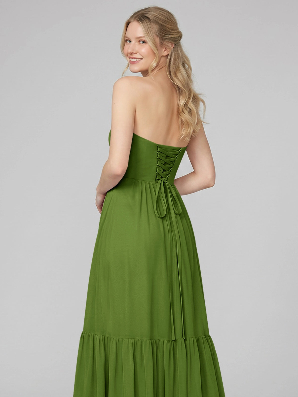 Strapless Bridesmaid Dress with Slit 