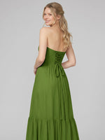 Strapless Bridesmaid Dress with Slit 