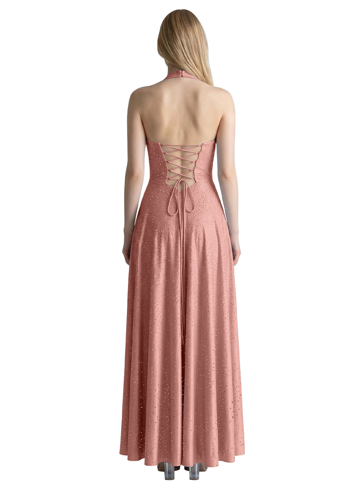 Halter Beaded Prom Dress 
