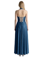 Halter Beaded Prom Dress 