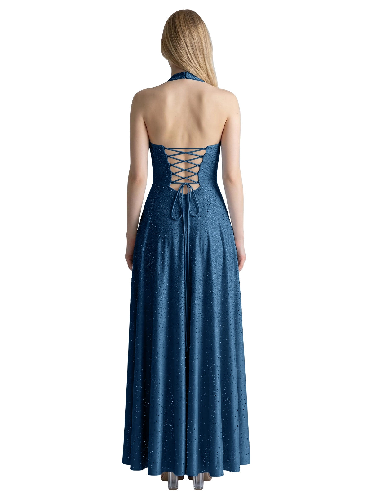 Halter Beaded Prom Dress 