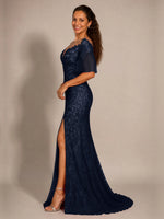 Mermaid Mother of the Bride Dress with V-neck 
