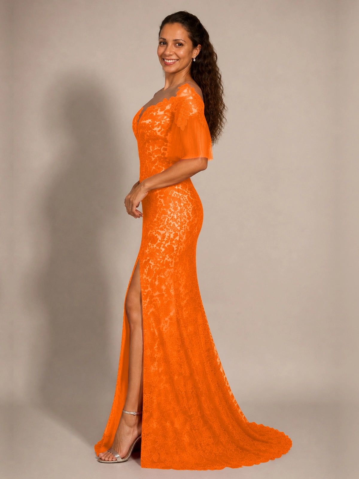 Mermaid Mother of the Bride Dress with V-neck 