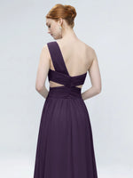 One-Shoulder Side Cut-Out Bridesmaid Dress 